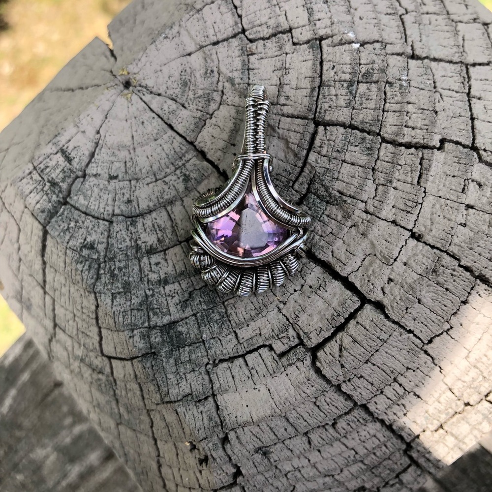 Sterling silver ametrine wire wrap - Picture 4 of 4